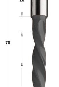 309.075.11 Wiertło HW NP D=7,5I=43 L=70 S=10x20 RH