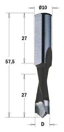 310.050.41 Wiertło NP HW D=5 I=27 L=57,5S=10x25 RH XTREME-HW