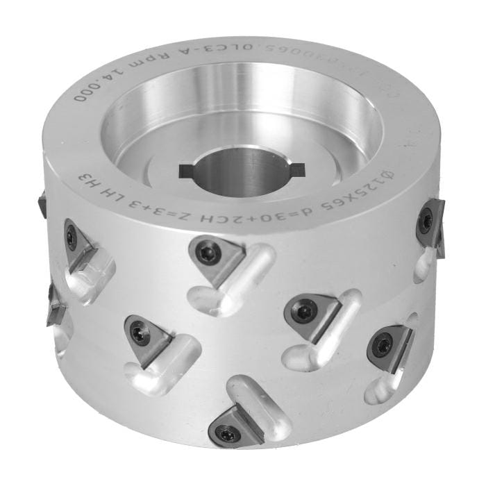 DGL Głowica DIA D=125 I=65 d=30+2CH Z=3+3 (18) a35° H=3 LH podfr.obustronne 14,5+4,5 / KDT
