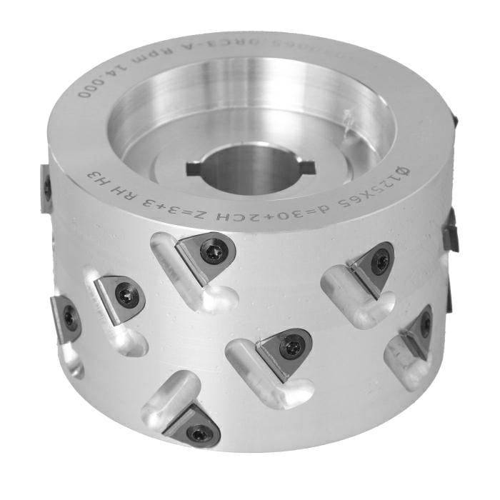 DGL Głowica DIA D=125 I=65 d=30+2CH Z=3+3 (18) a35° H=3 RH podfr.obustronne 14,5+4,5 / KDT