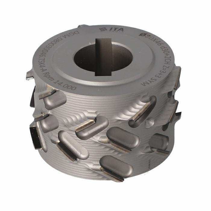 DGM Głowica DIA D=80 I=46 d=30+2CH LN Z=3+3 H=4 SYM kołnierz obustronny 1,5 mm / a54° / LOW NOISE