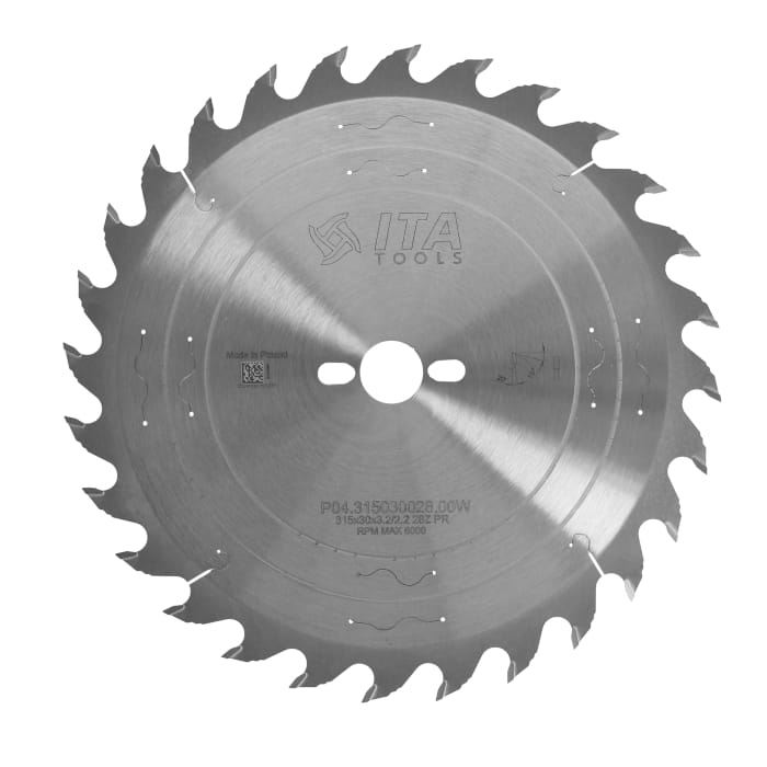 ITA TOOLS Piła tarczowa HM do wzdłużnego cięcia drewna D315 F30 Z28 K3,2/2,2 FTG P04.315030028.00W