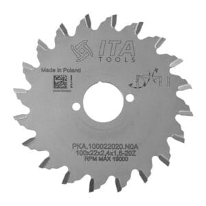 PKA.(M) Piła D=100 F= 22 Z= 20 K/P=2,4/1,6 NS -6° PH:2/4/30 Hebrock
