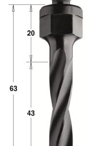 344.080.11 Wiertło NP gw-trzpien HW D=8I=43 LB=63 S=M8 RH