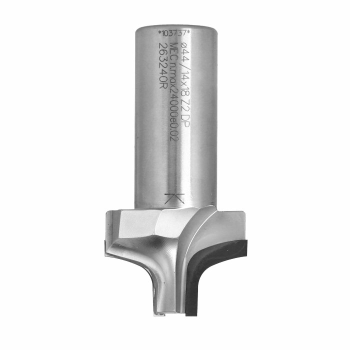 Frez diamentowy PCD Z2 D44 I18 S25 Pozytyw R7 do obustronnego zaokrąglania krawędzi typ mydełko ITA TOOLS FDG.44.018.25.0SR - obrazek 2