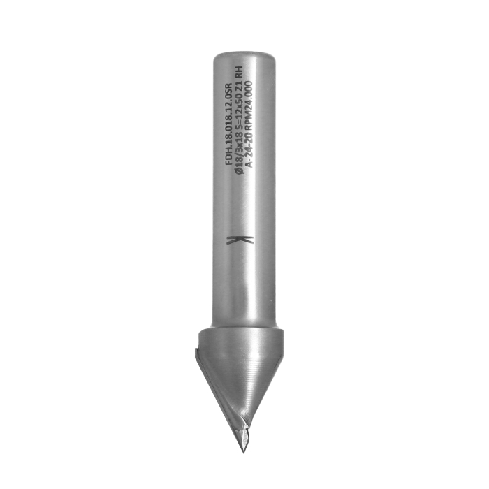 Frez diamentowy PCD Z1 D18,3 I18 S12 a27° do fazowania krawędzi ITA TOOLS FDH.18.018.12.0SR - obrazek 3