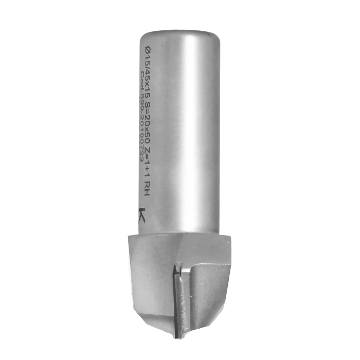 Frez diamentowy PCD Z2+1 D45 I15 S20 a45° do fazowania krawędzi ITA TOOLS FDH.45.015.20.4SR - obrazek 2
