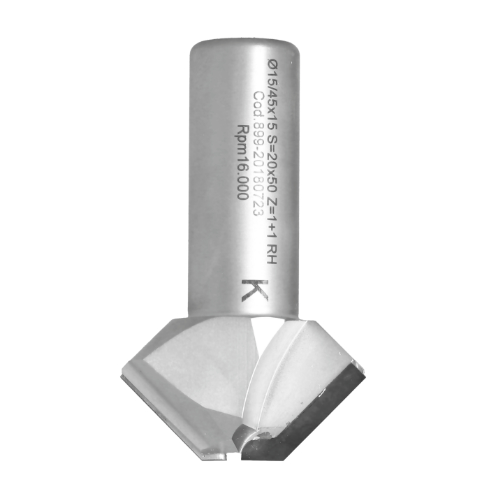 Frez diamentowy PCD Z2+1 D45 I15 S20 a45° do fazowania krawędzi ITA TOOLS FDH.45.015.20.4SR - obrazek 3