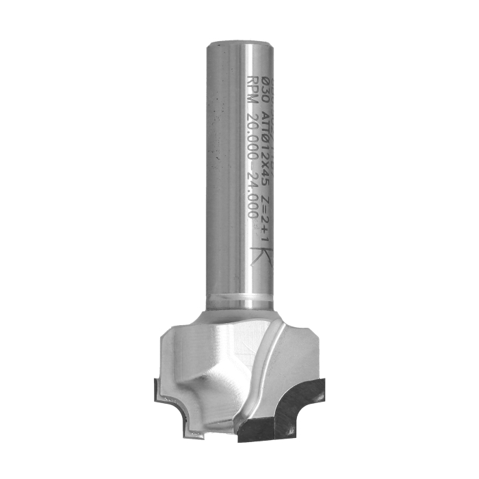 Frez diamentowy PCD Z2+1 D20 I7 S12 R3 do zaokrąglania krawędzi ITA TOOLS FDI.30.007.12.0SR - obrazek 3
