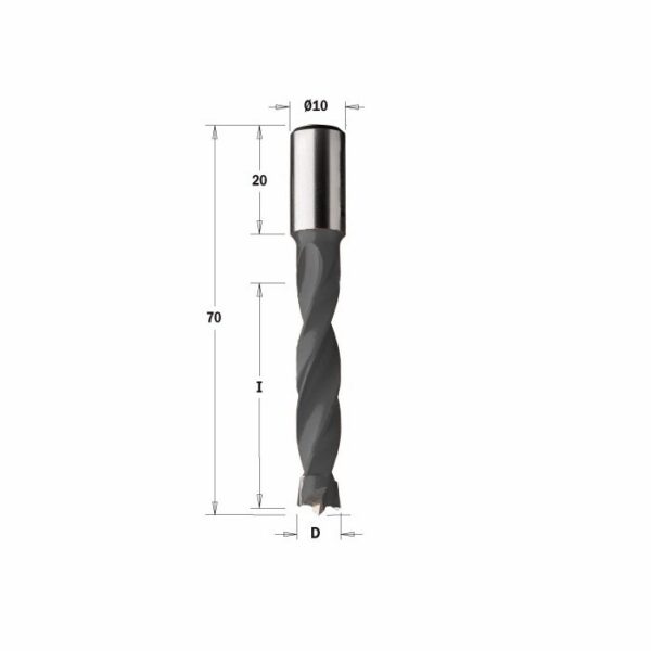 Wiertło nieprzelotowe HM długie D9 I43 L70 S10x20 RH CMT Orange Tools 309.090.11