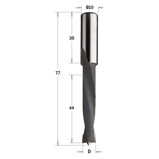 Wiertło nieprzelotowe HM długie D7 I44 L77 S10x30 RH CMT Orange Tools 362.070.11