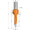 Wiertło przelotowe HM z pogłębiaczem 45° D8 I35 L70 S10 RH CMT Orange Tools 378.082.11