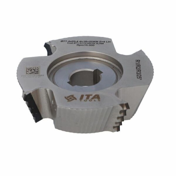 Głowica diamentowa promieniowa do okleiniarki R1/R2/R3 kąt 25° Z4 D77,4 F16 LH ITA TOOLS DGB.077016020.3LAM