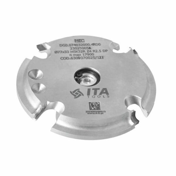Głowica diamentowa promieniowa do okleiniarki R2,5 Z4 D77 HSK32 RH ITA TOOLS DGB.077032000.4RD0
