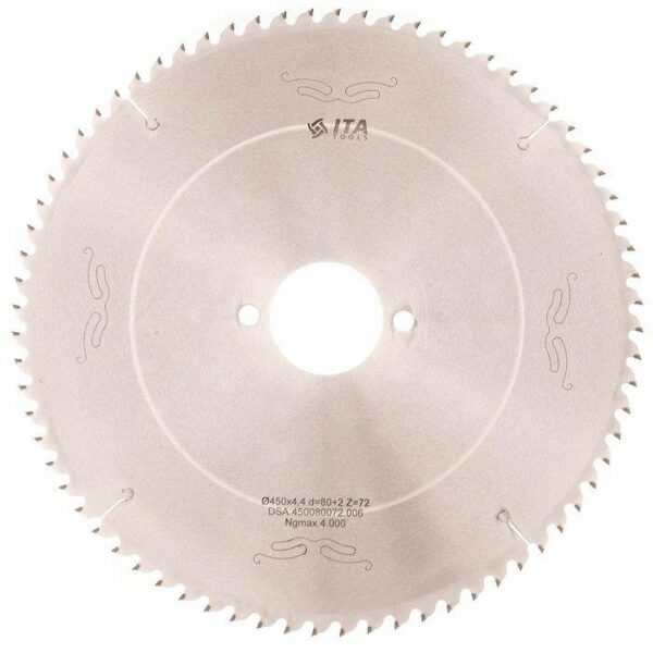 Piła diamentowa PCD do pilarki panelowej D450 F80 Z72 K4,4/3,2 H8 TP ITA TOOLS DSA.450080072.048