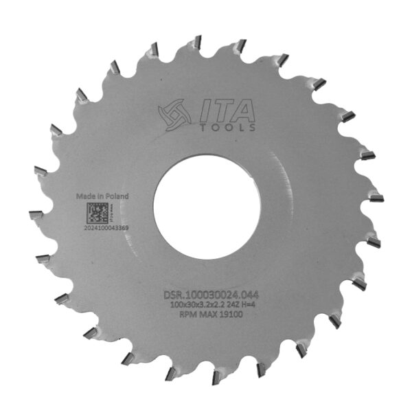 Piła diamentowa PCD do rowkowania D100 F30 Z24 K3,2/2,2 H4 PF ITA TOOLS DSR.100030024.034