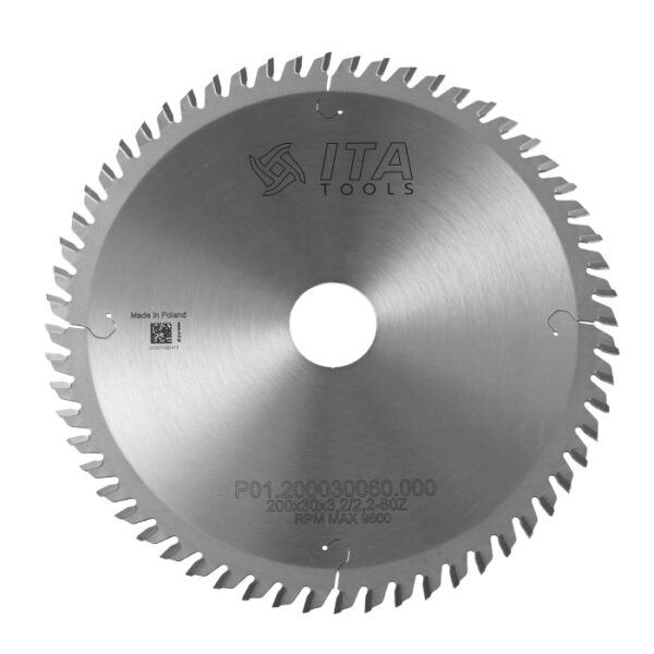 Piła tarczowa HM do cięcia poprzecznego drewna D180 F25,4 Z60 K3,2/2,2 NS ITA TOOLS P01.180254060.00W